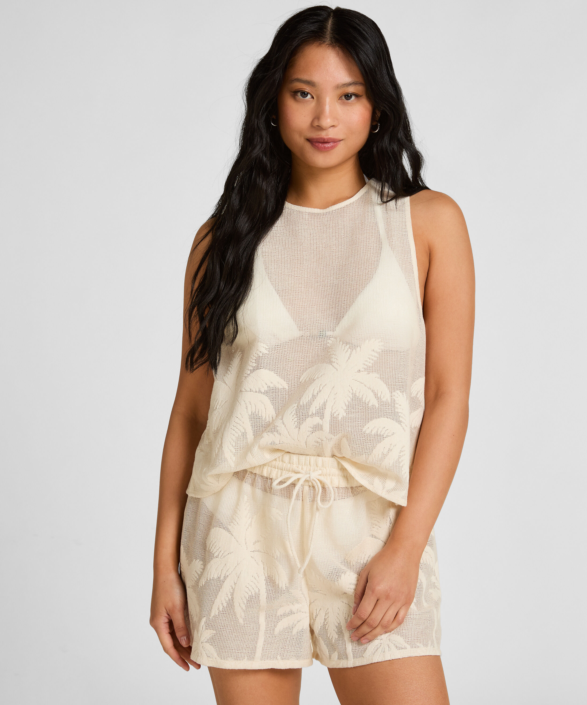 Beach Shorts Palm, Hvid