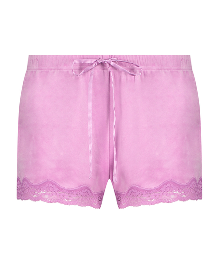 Shorts velour Lace, Lyser&oslash;d