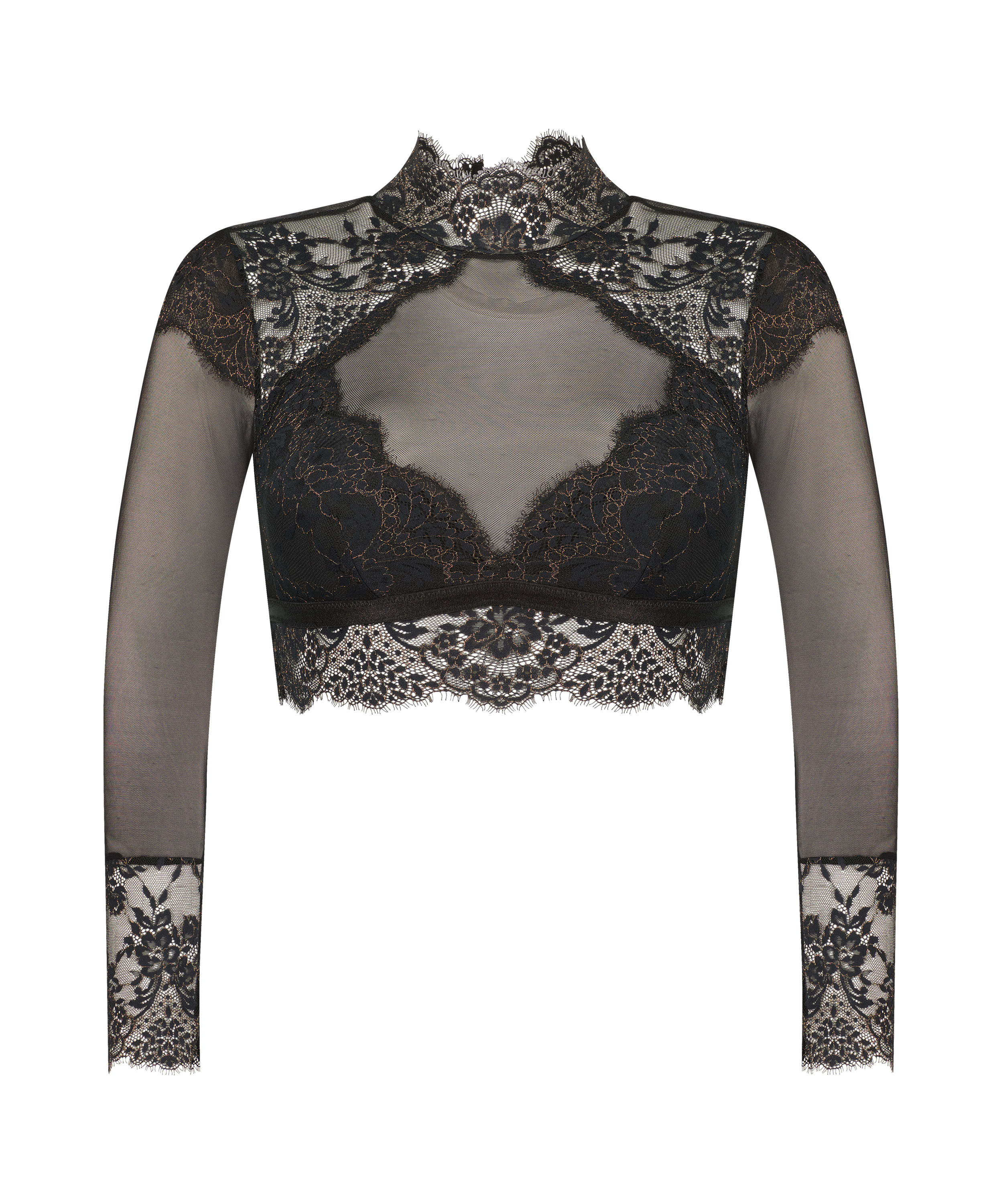 Bralette med lange &aelig;rmer Cynthia, Sort, main