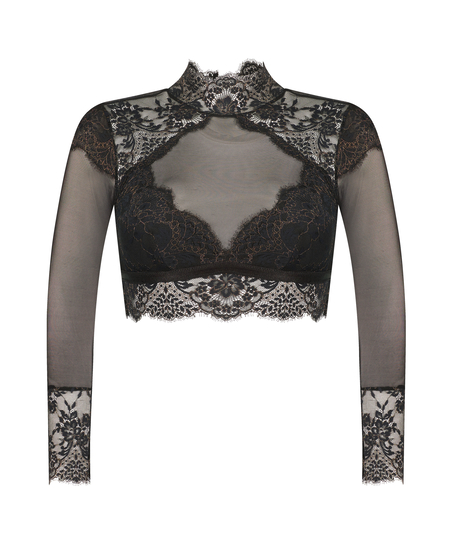 Bralette med lange &aelig;rmer Cynthia, Sort