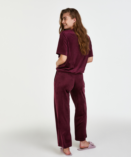 Pyjamasbukser velour, rød
