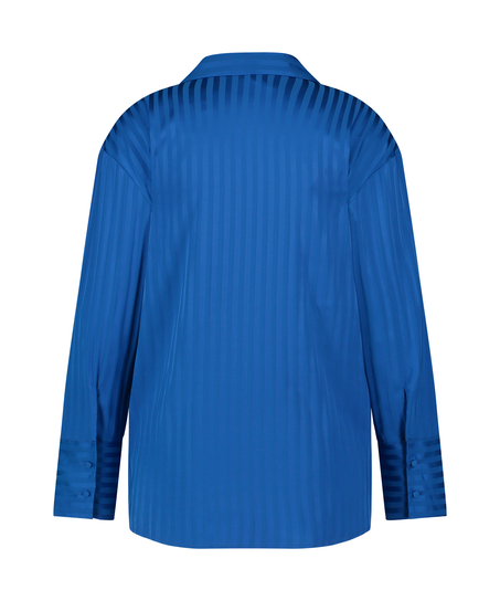 Langærmet satinjakke, Blå