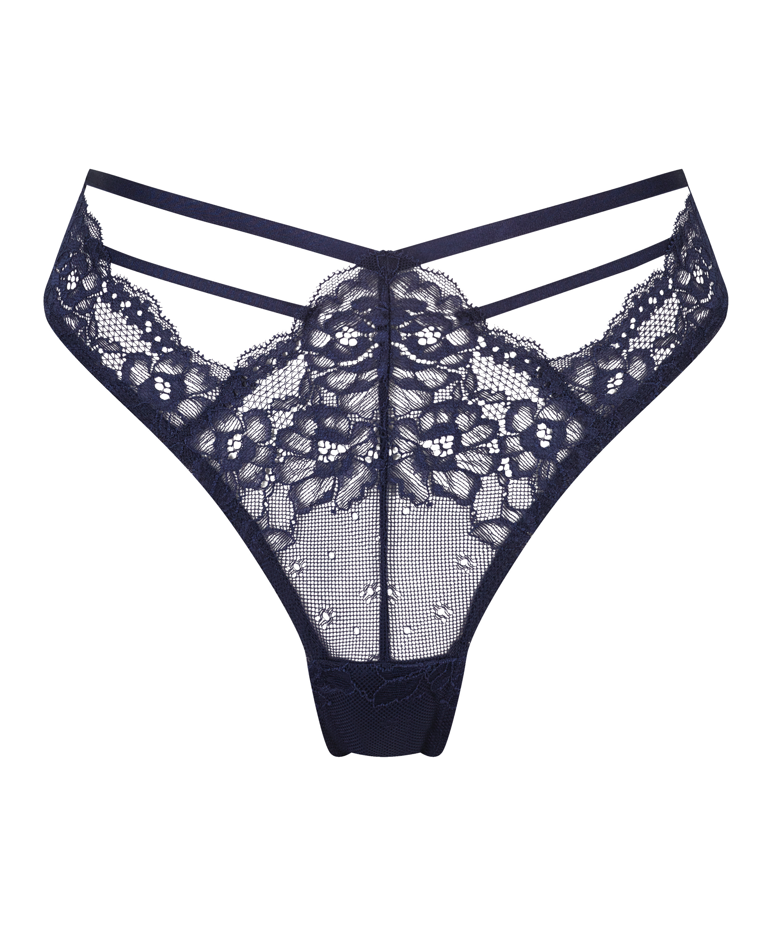 Brasiliansk trusse med høj udskæring Clara, blå, main