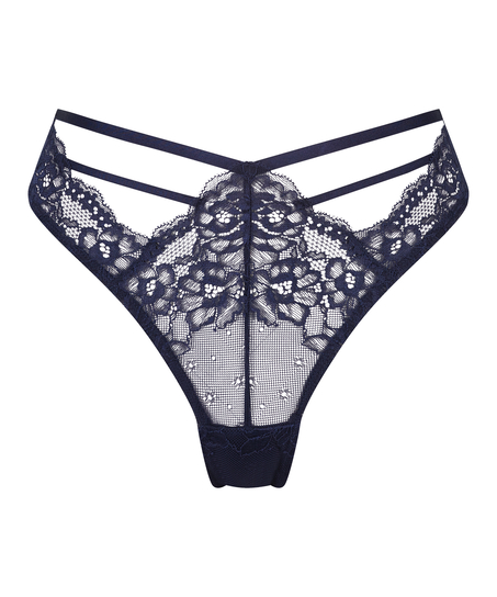 Brasiliansk trusse med høj udskæring Clara, blå