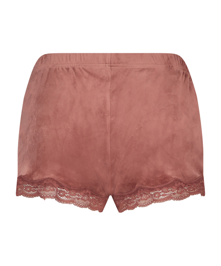 Shorts velour Lace, pink