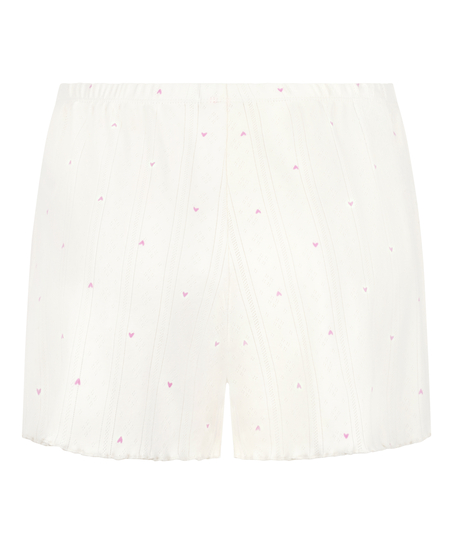 Pointelle shorts, Hvid