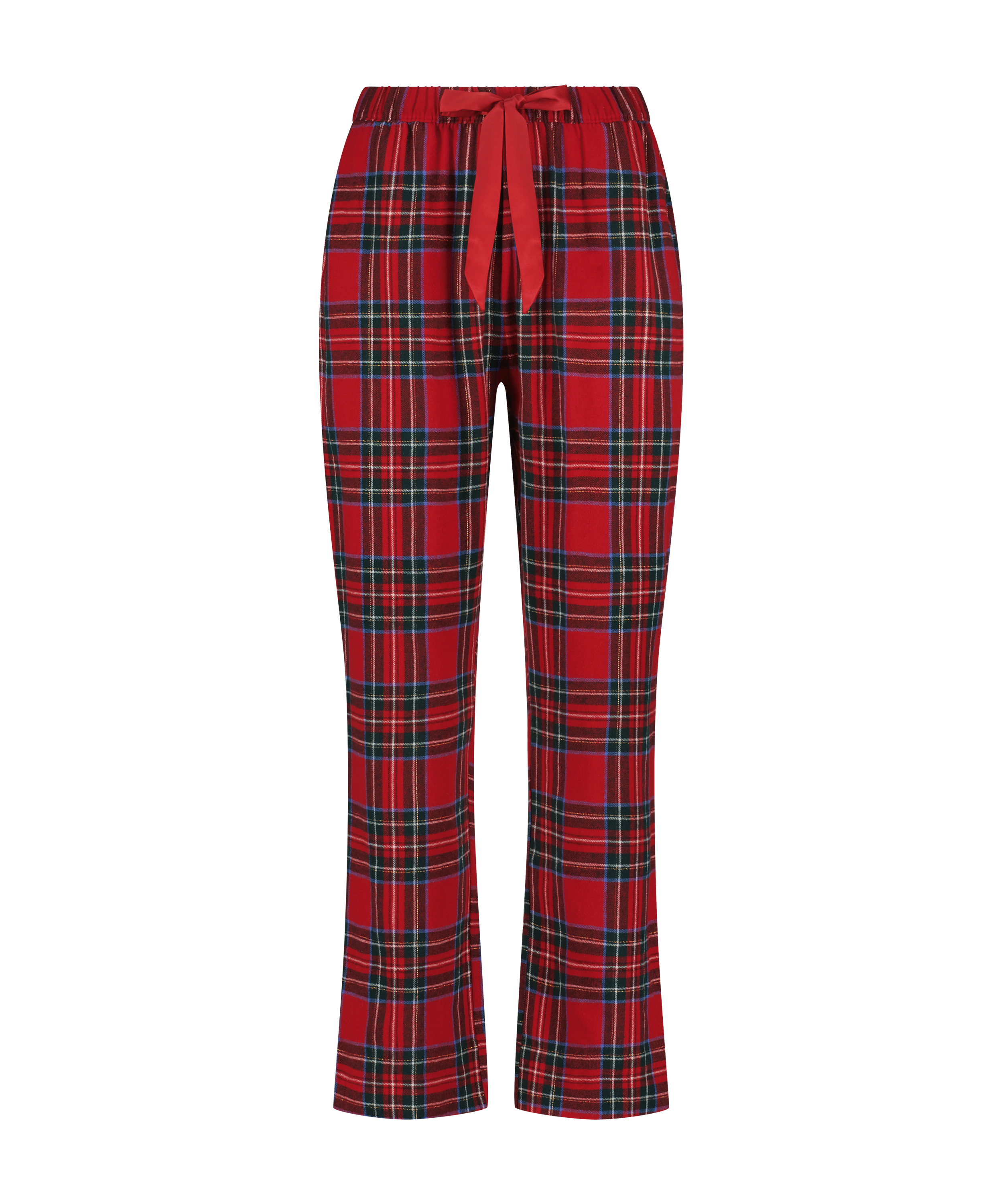 Pyjamasbukser af flonel, rød, main