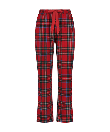 Pyjamasbukser af flonel, rød