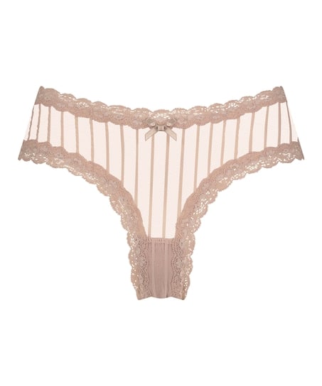 Brasiliansk trusse V-shape Mesh, Beige