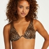 Ikke-formstøbt bikinitop med bøjle Leopard, Brown