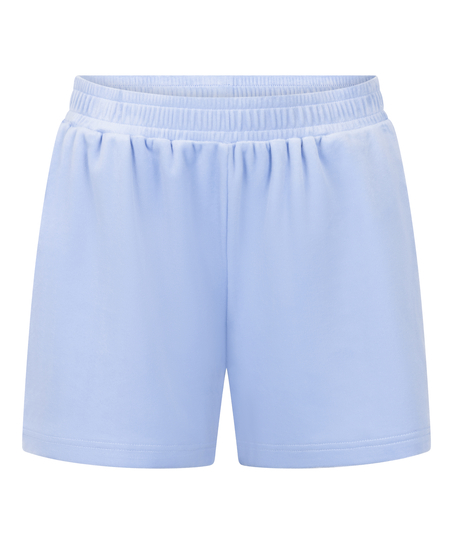 Fl&oslash;jlsshorts med lomme, Bl&aring;