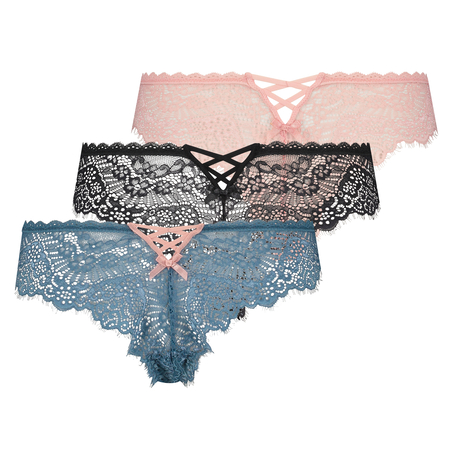 3-Pack Brazilians lace, sort
