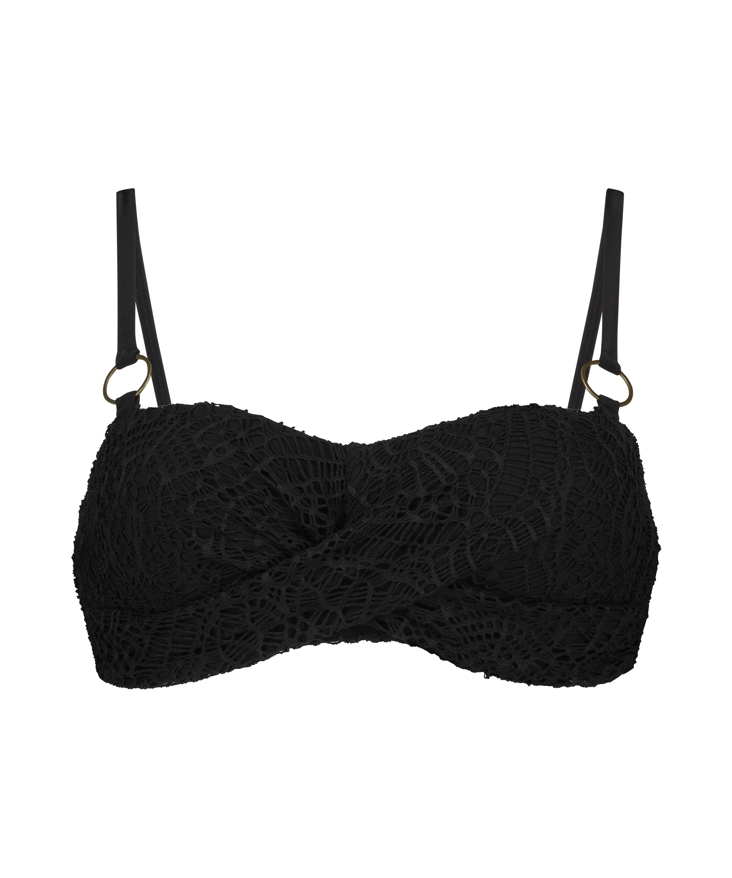 Formstøbt bandeau-bikinitop Crochet, sort, main