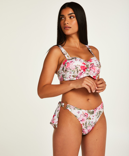 Formst&oslash;bt bandeau-bikinitop Tropical, Hvid