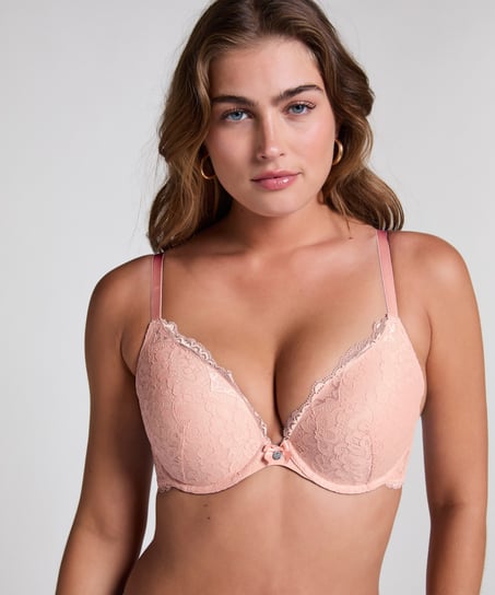 Formstøbt pushup-bøjle-bh Marine, Lyserød