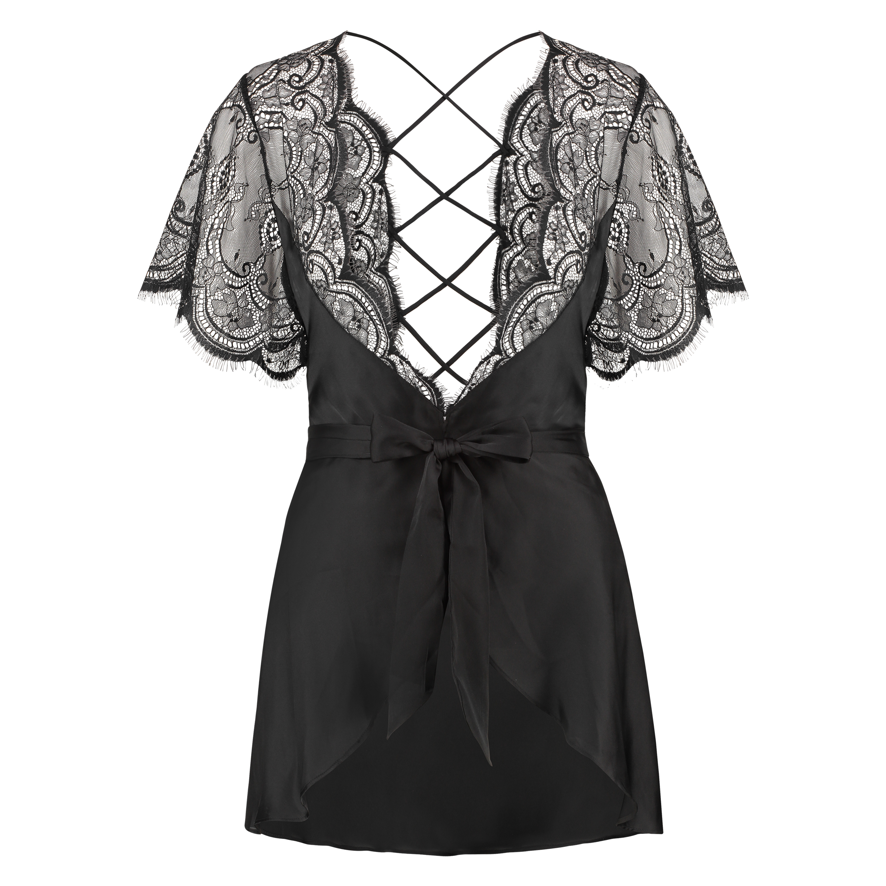 Kimono satin Coco, Sort, main