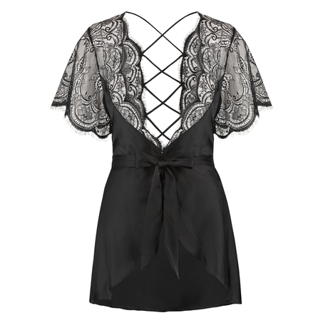 Kimono satin Coco, Sort