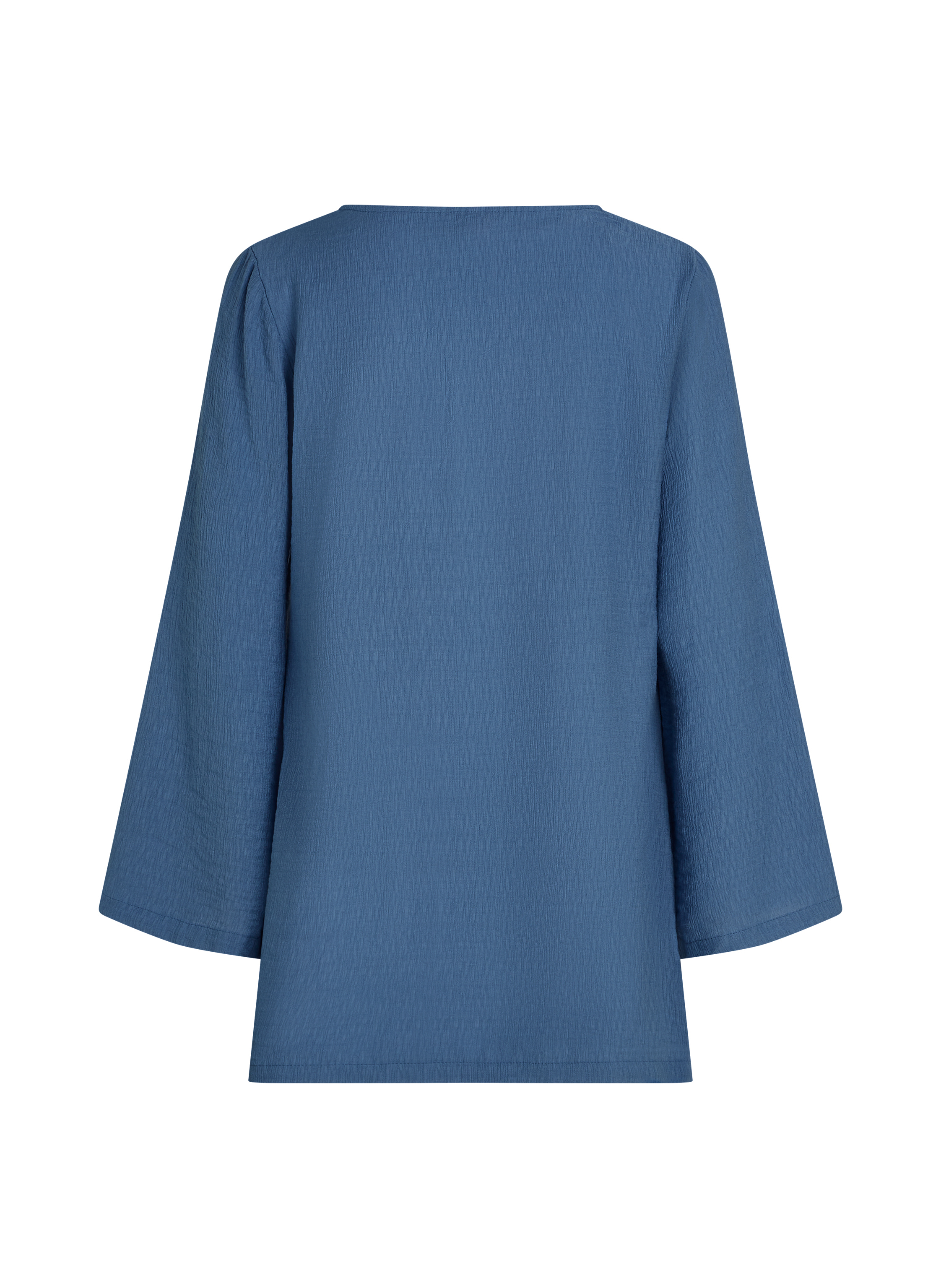 Langærmet kjole med ringe til stranden, blå, main