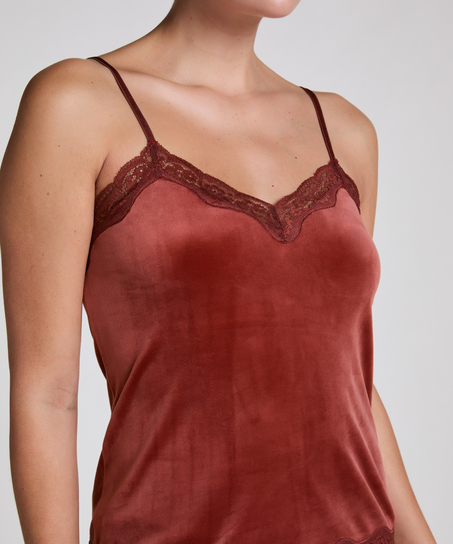 Cami top Velours Lace, Brun