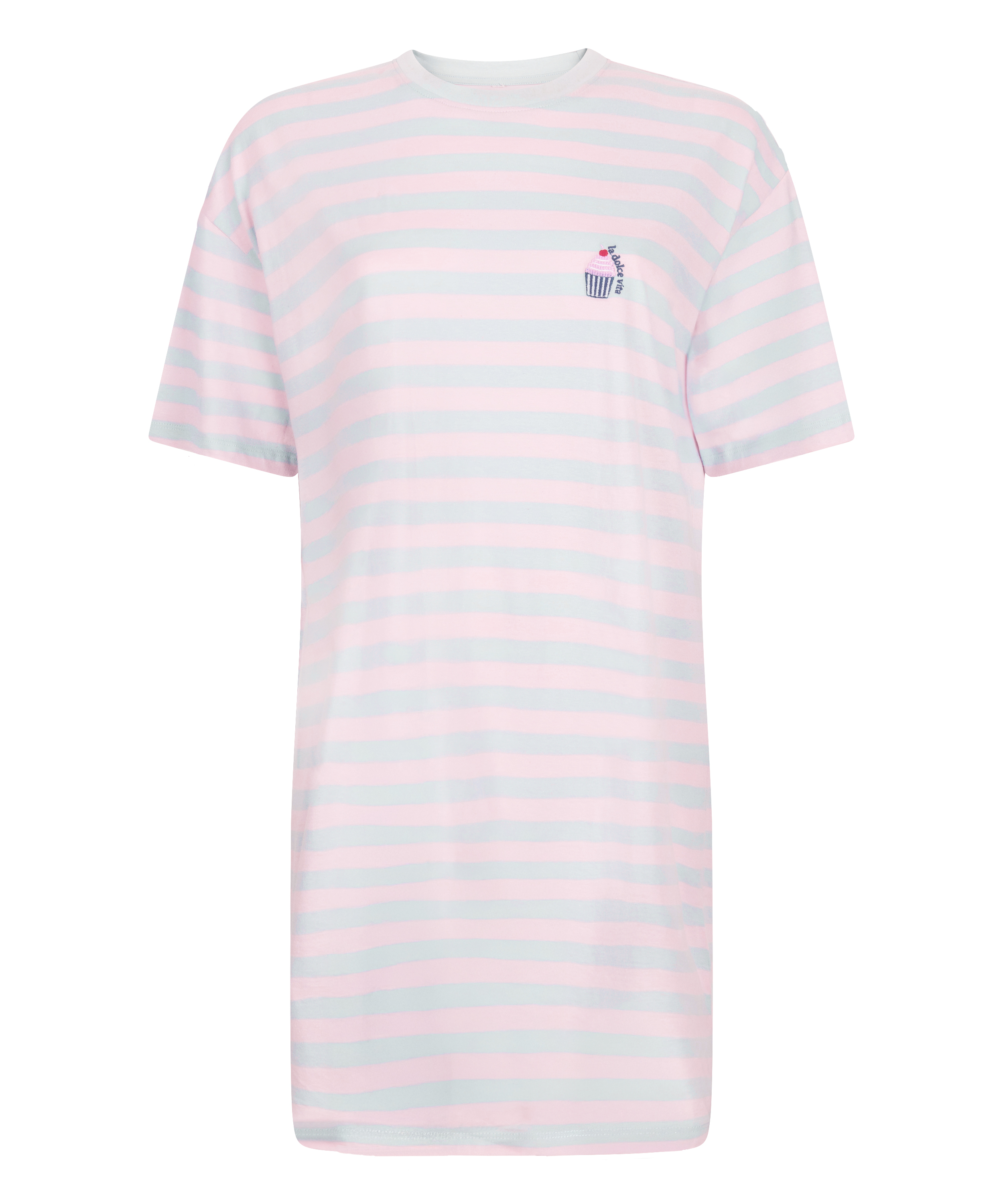 natkjole med rund hals, Blå, main