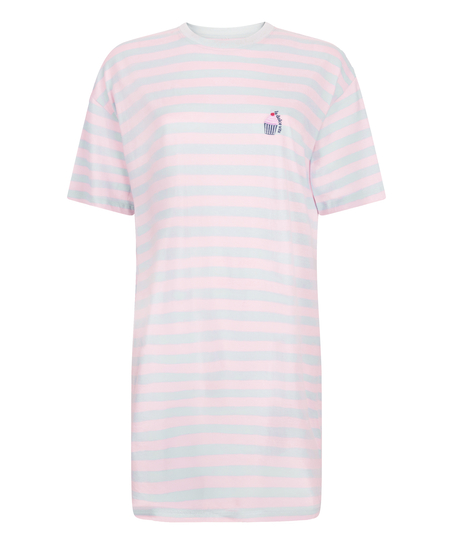 natkjole med rund hals, Blå