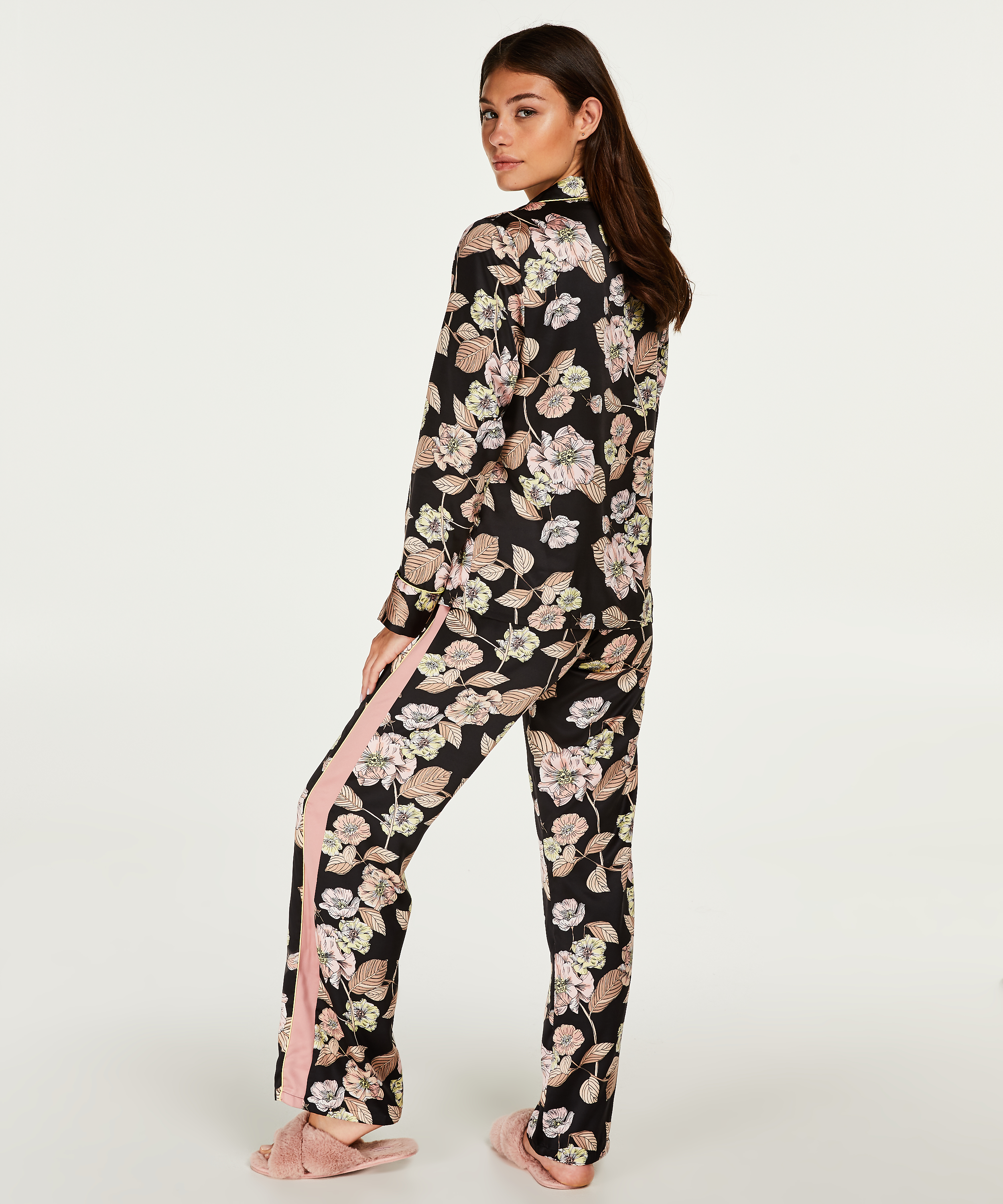 Pyjamasbukser Satin Emily, sort, main