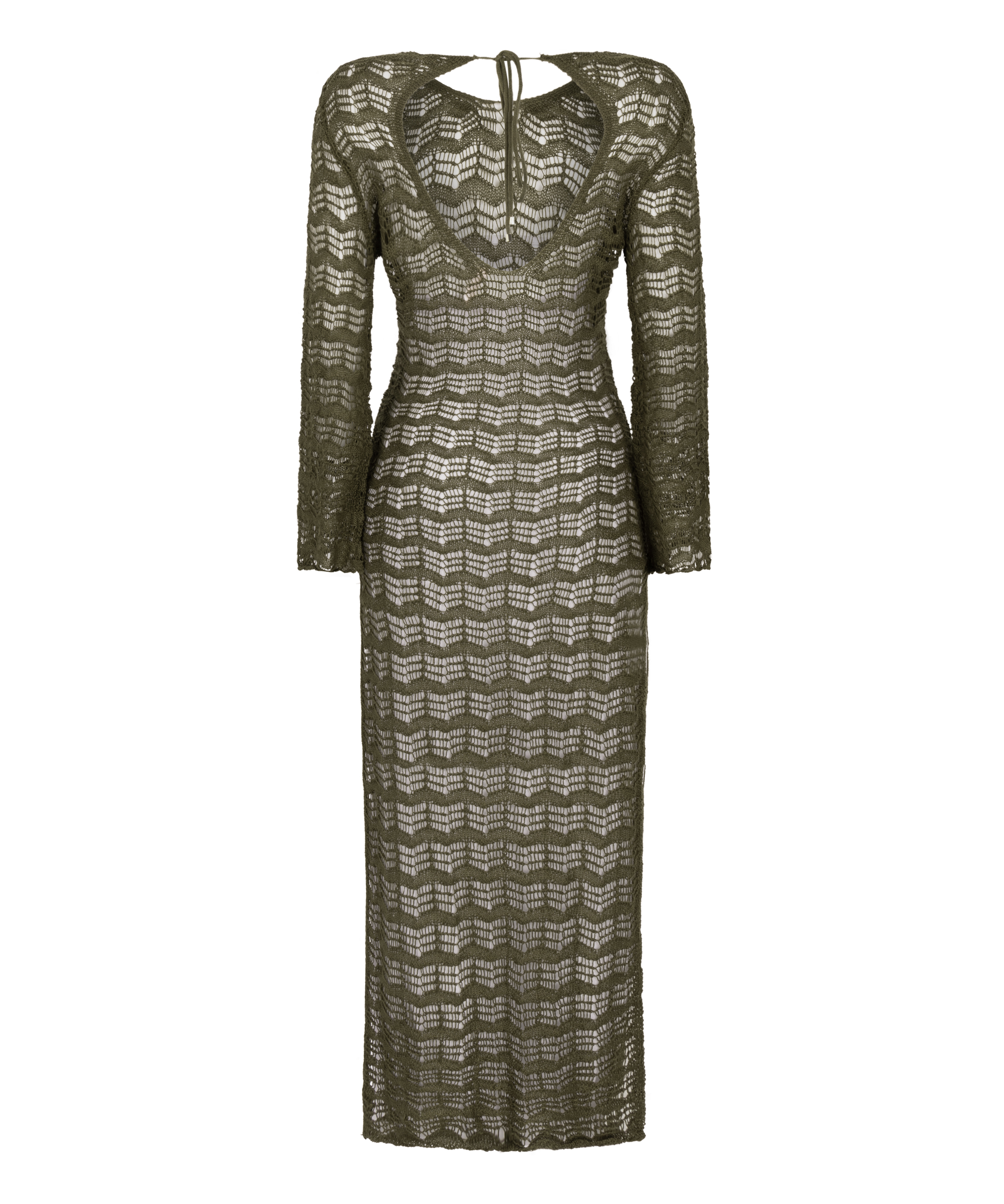 Hæklet maxi-kjole, grøn, main