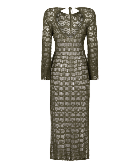 Hæklet maxi-kjole, grøn