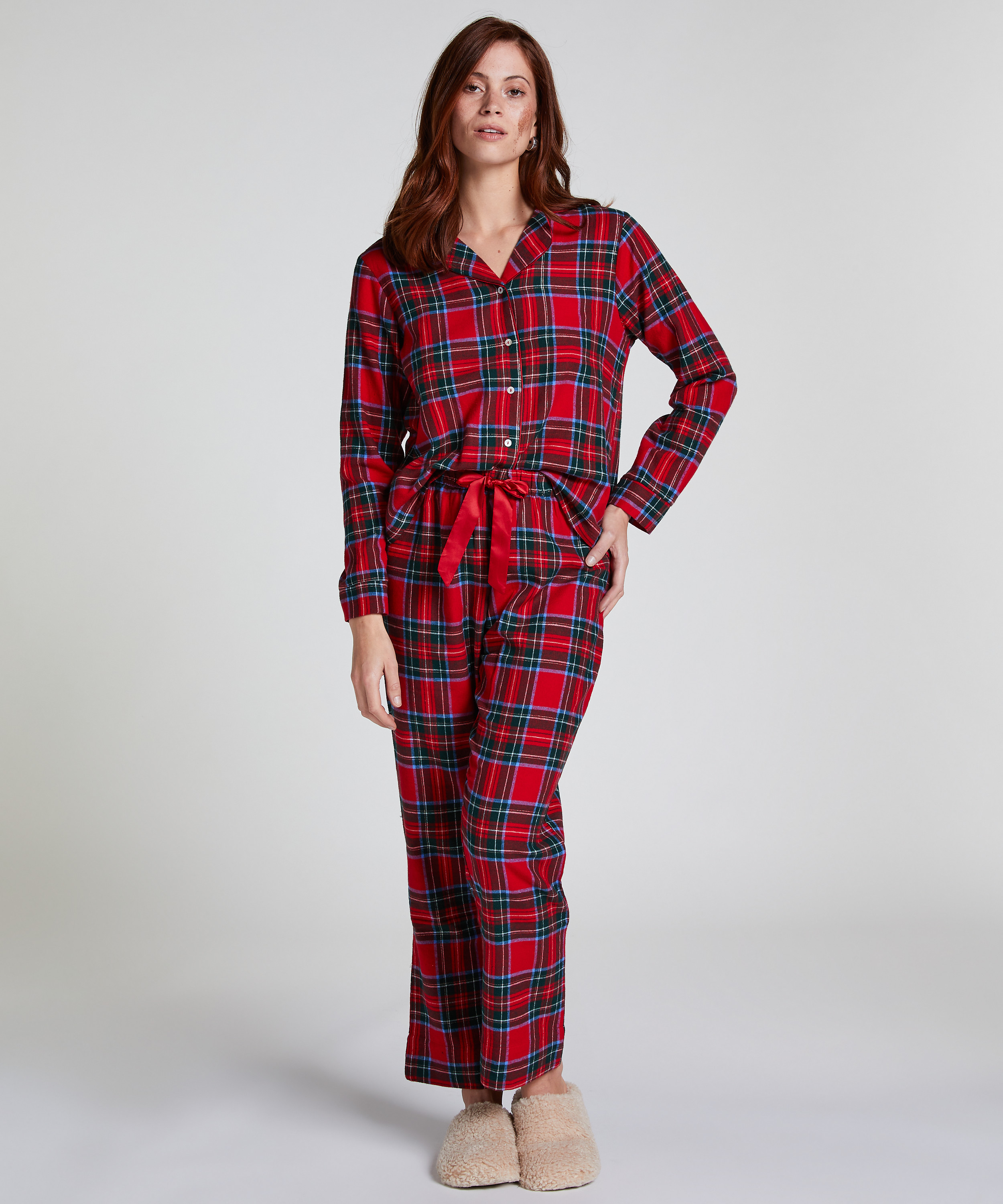 Pyjamassæt Flannel, Rød, main