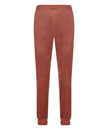 Velourjoggingbukser Pintuck, Brun
