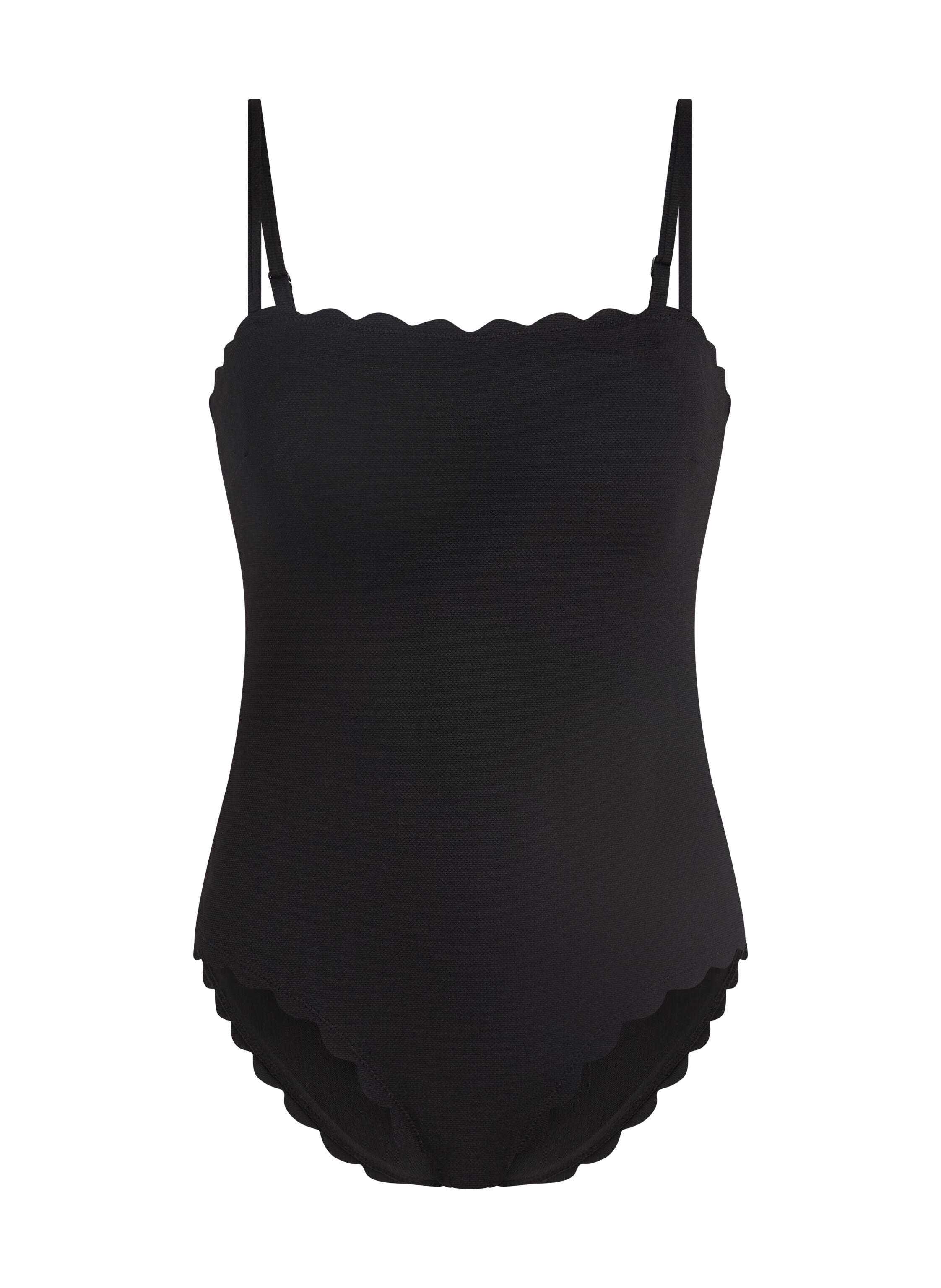 Badedragt Bandeau Scallop, Sort
