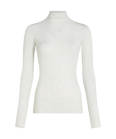 super soft rullekrave bluse med cashmere, Gr&aring;