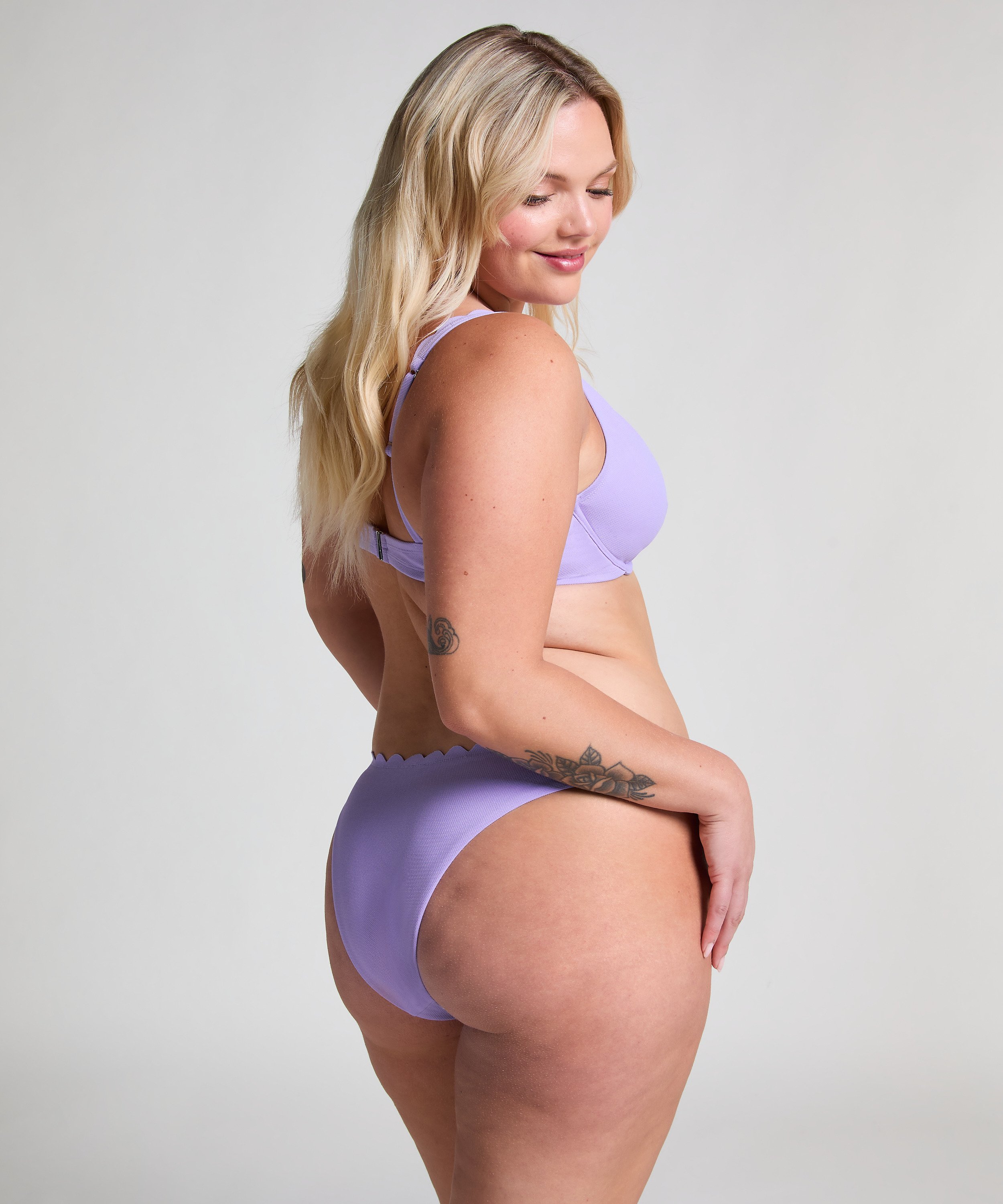 Ikke-formst&oslash;bt bikinitop med b&oslash;jle Scallop, Lilla, main