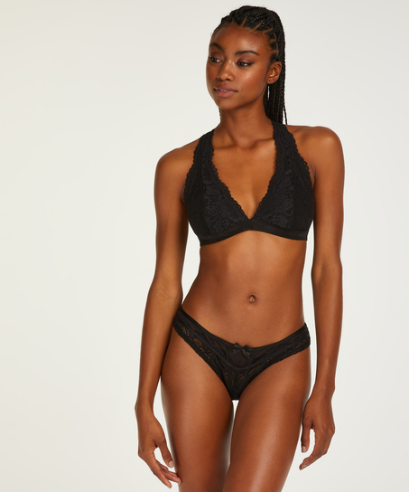 Brasiliansk trusse med høj udskæring Arla, sort