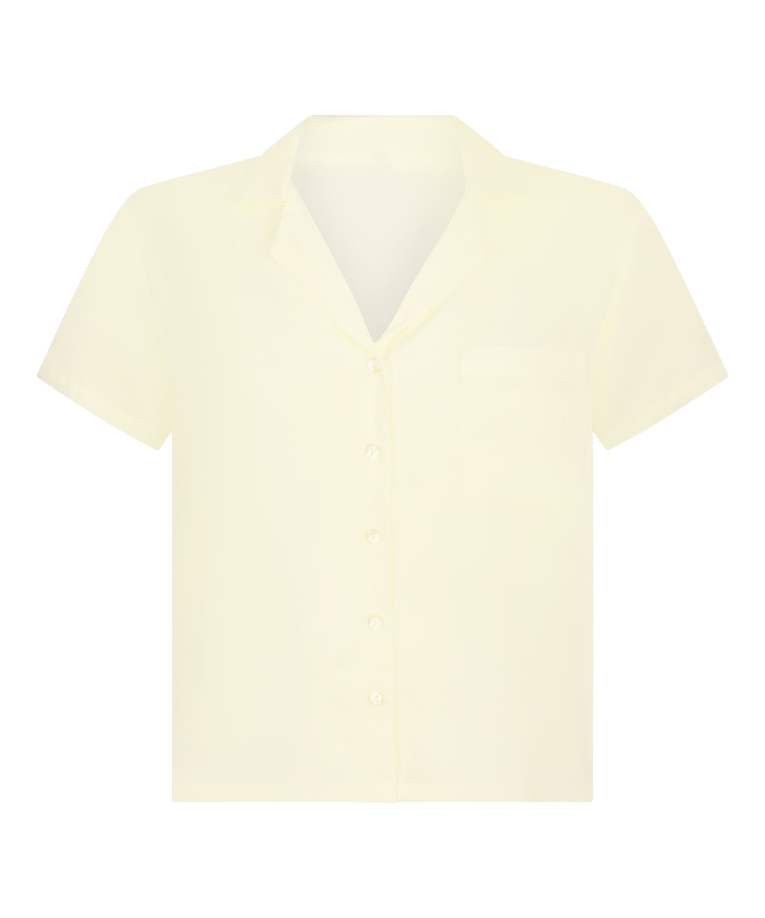 Kort&aelig;rmet satinjakke, Gul, main