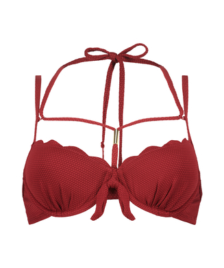 Formstøbt bikinitop med bøjle Scallop, rød
