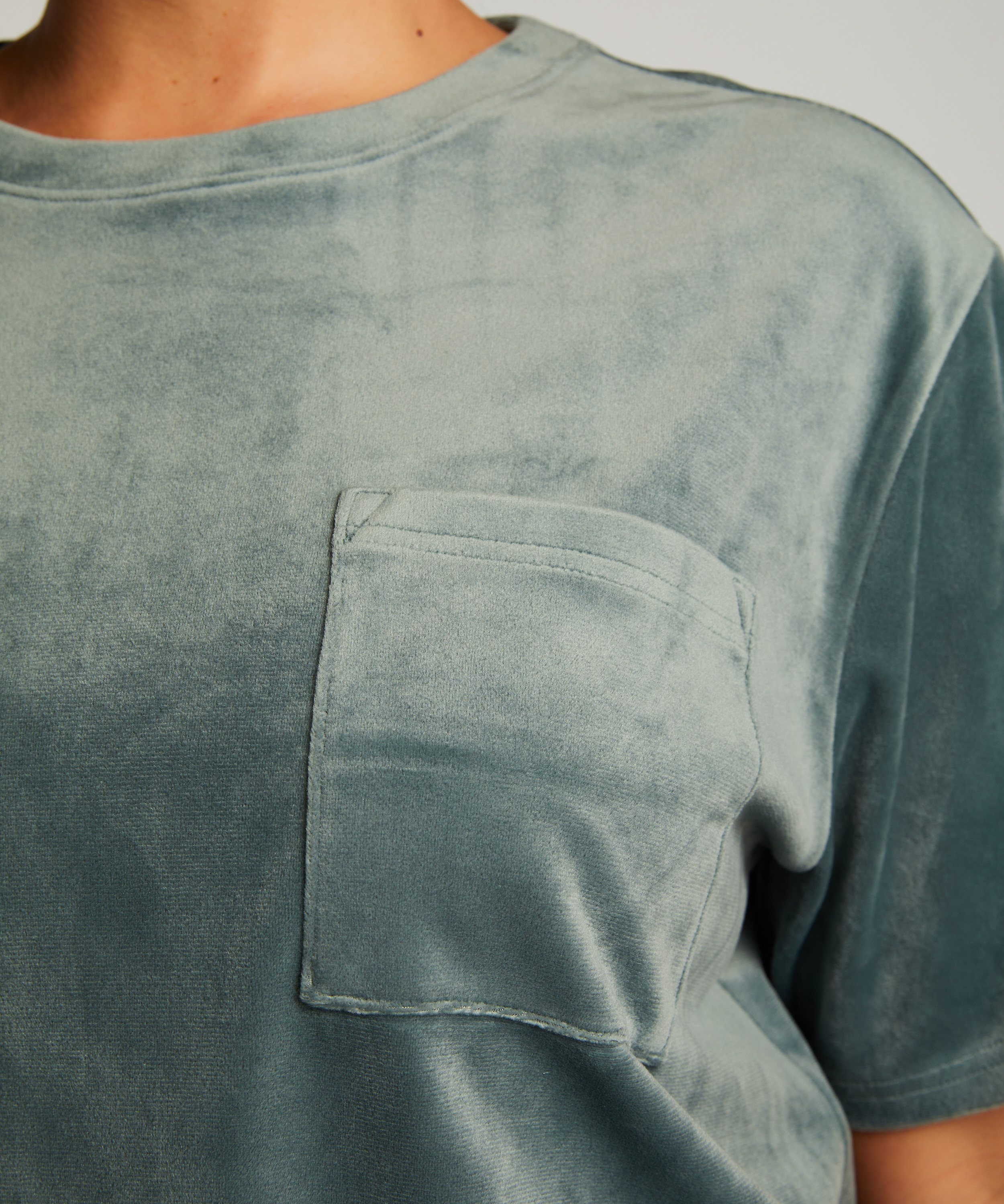 Top fløjl Pocket, Grøn, main