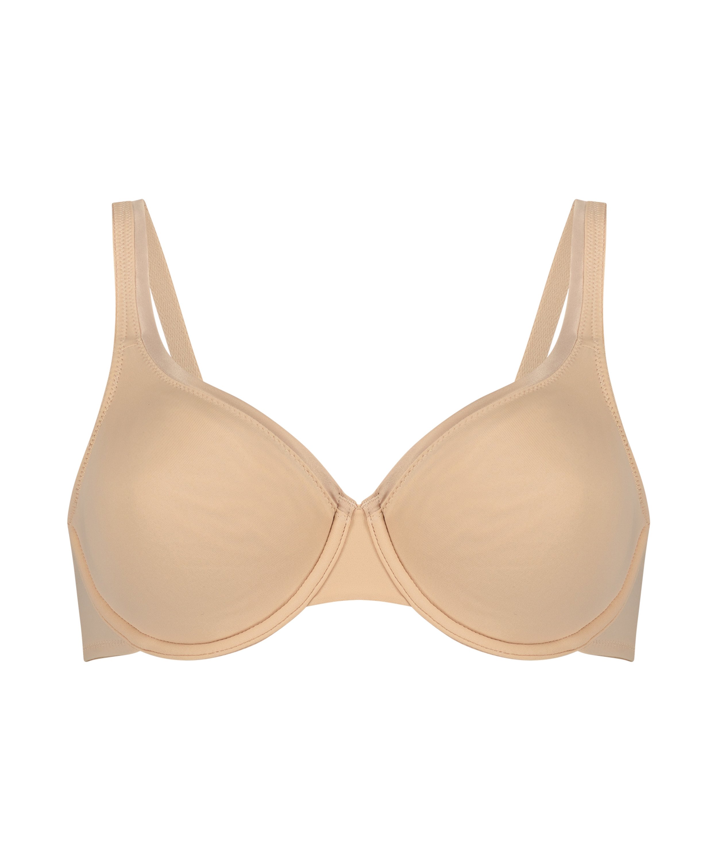 Satin Fleece ikke-formstøbt bøjle-bh, Beige, main