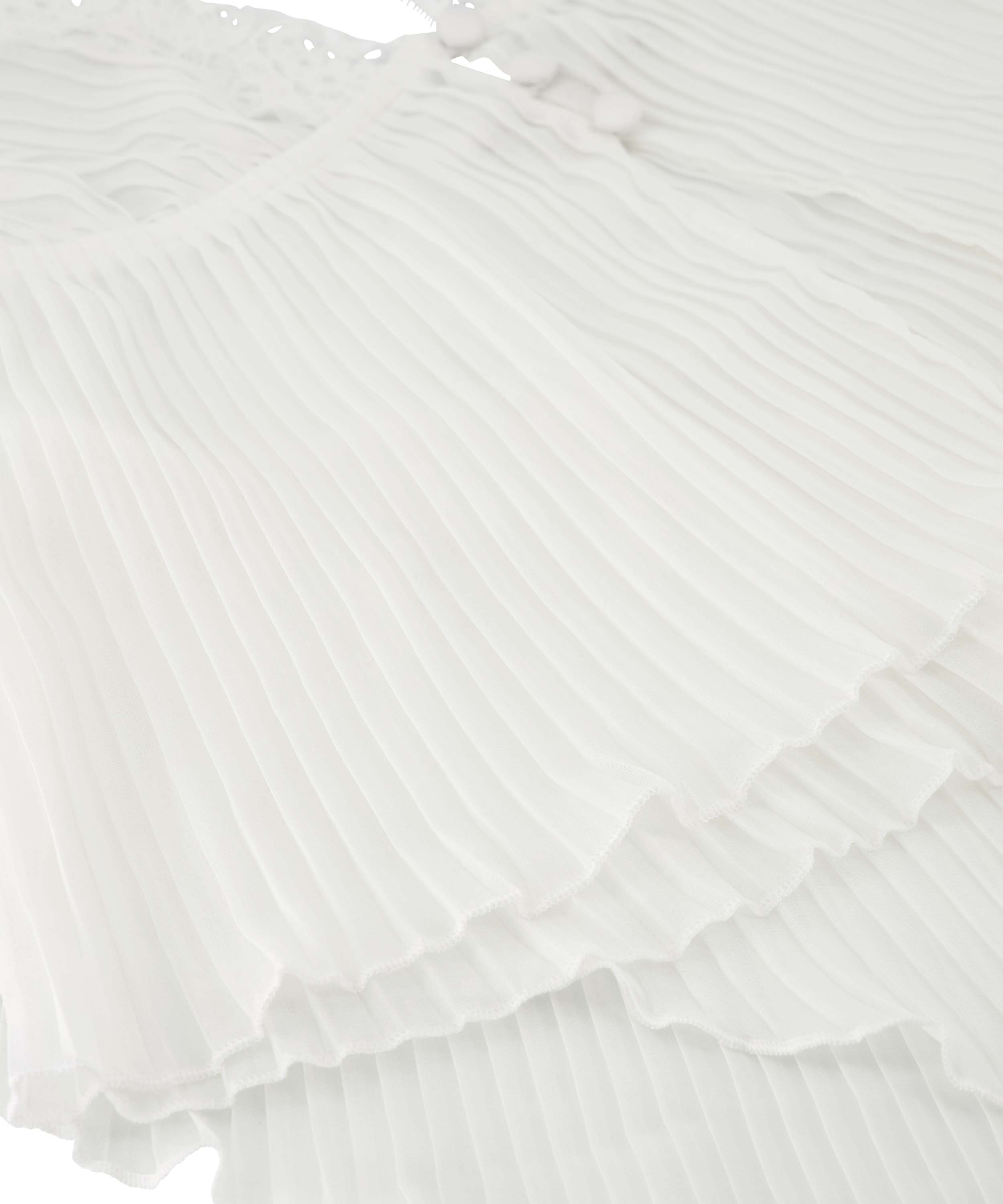 Cami-sæt Chiffon Plisseret, Hvid, main