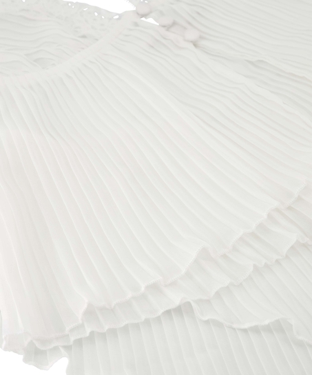 Cami-sæt Chiffon Plisseret, Hvid