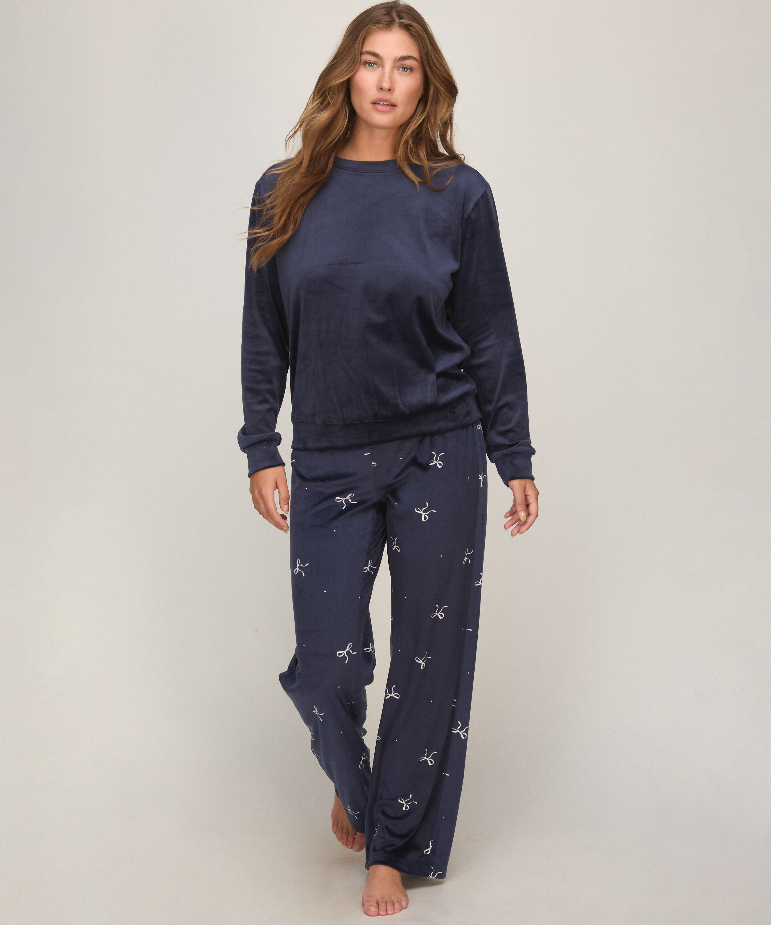 Pyjamas Sæt Velour, Blå