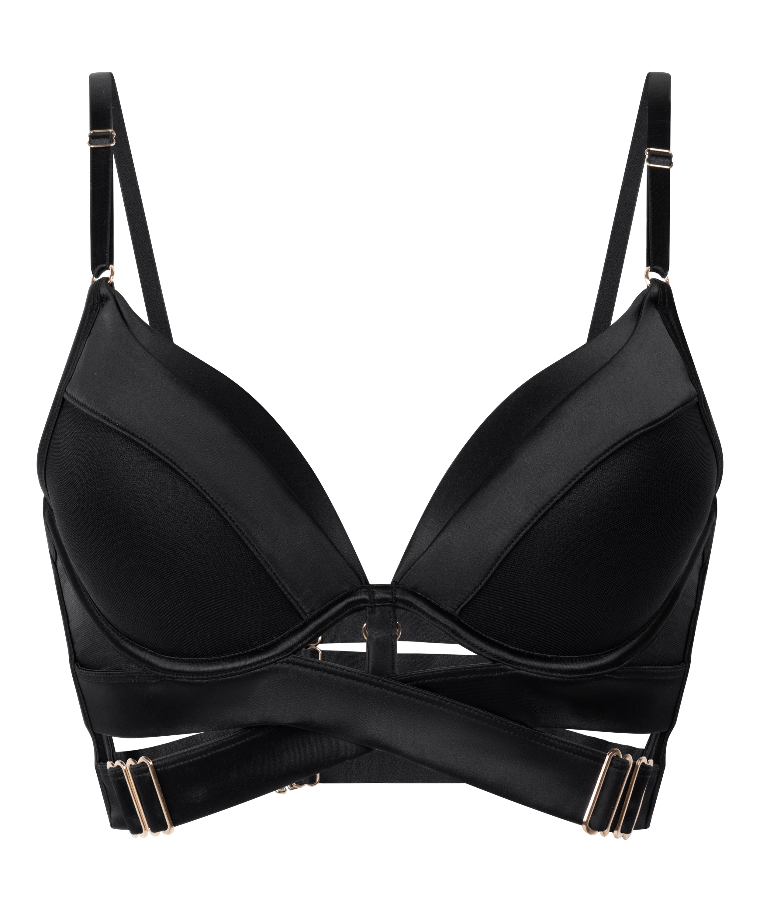Formstøbt longline push-up-bøjle-bh Colette, Sort, main