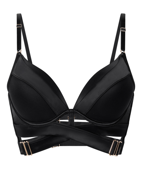 Formstøbt longline push-up-bøjle-bh Colette, Sort