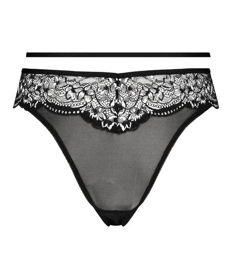 Brasiliansk trusse med h&oslash;j benudsk&aelig;ring Kirsty, sort