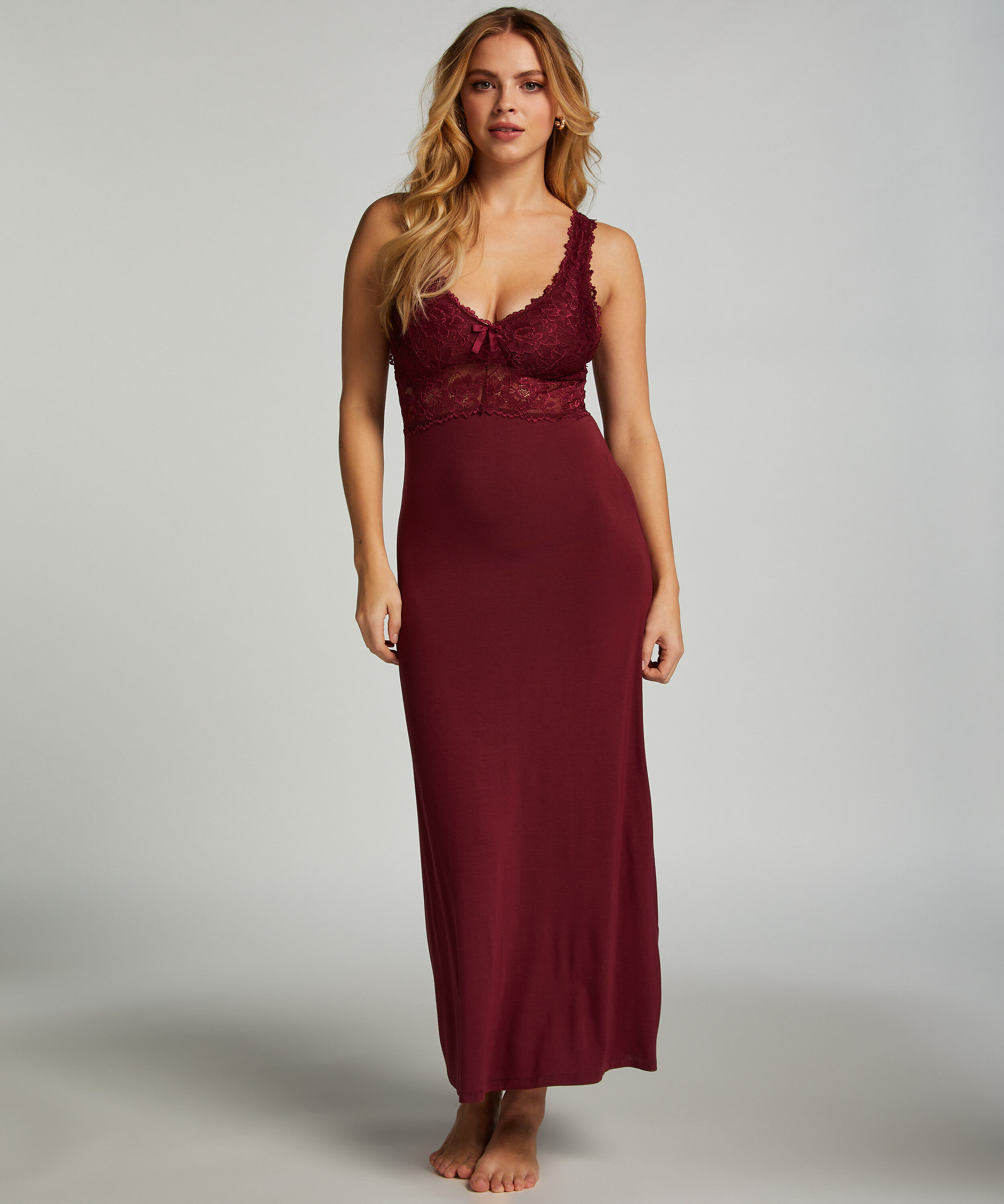 Natkjole Nora Lace Long, Lilla