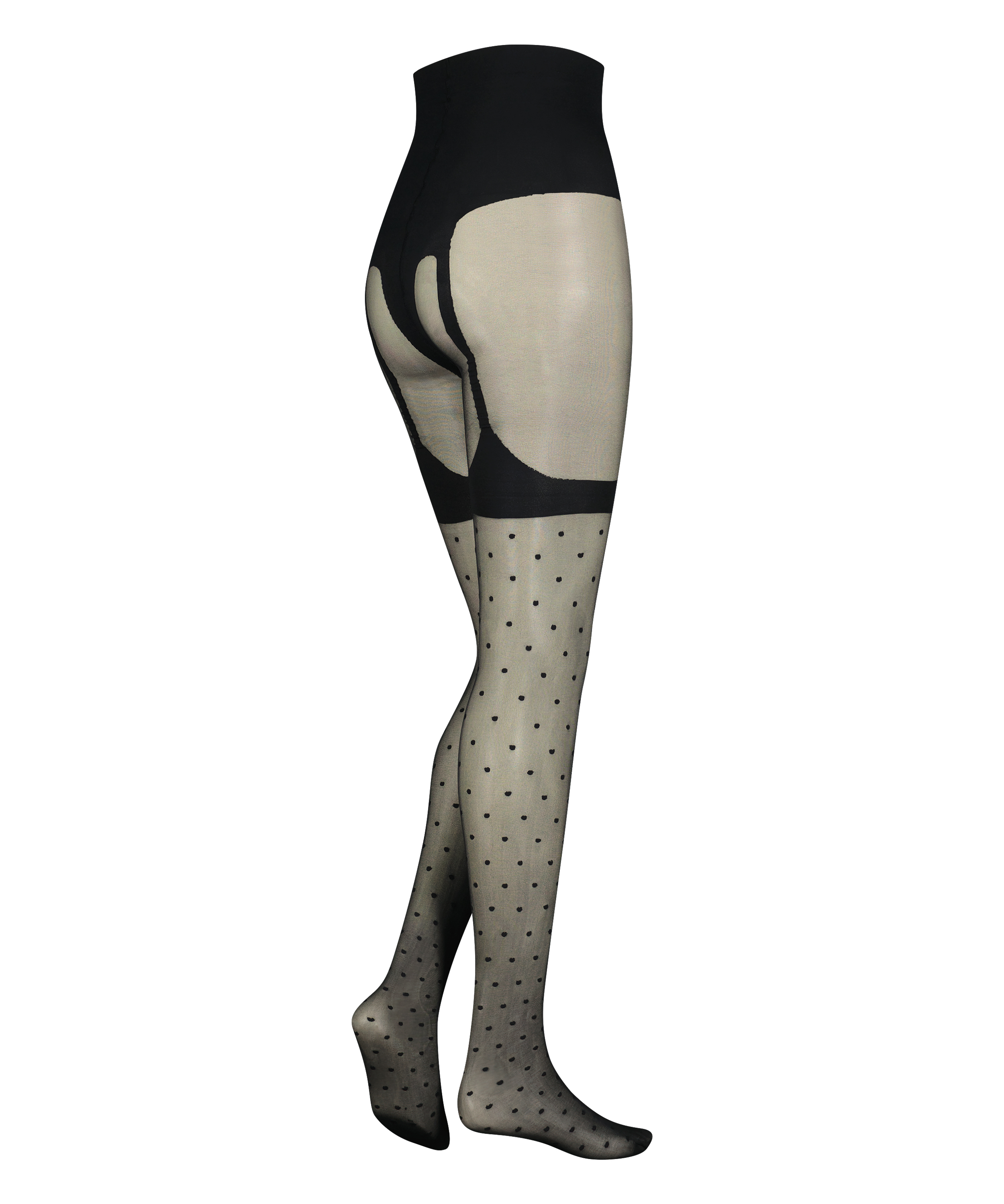 15 Denier Tights Suspender Detalje, Sort, main
