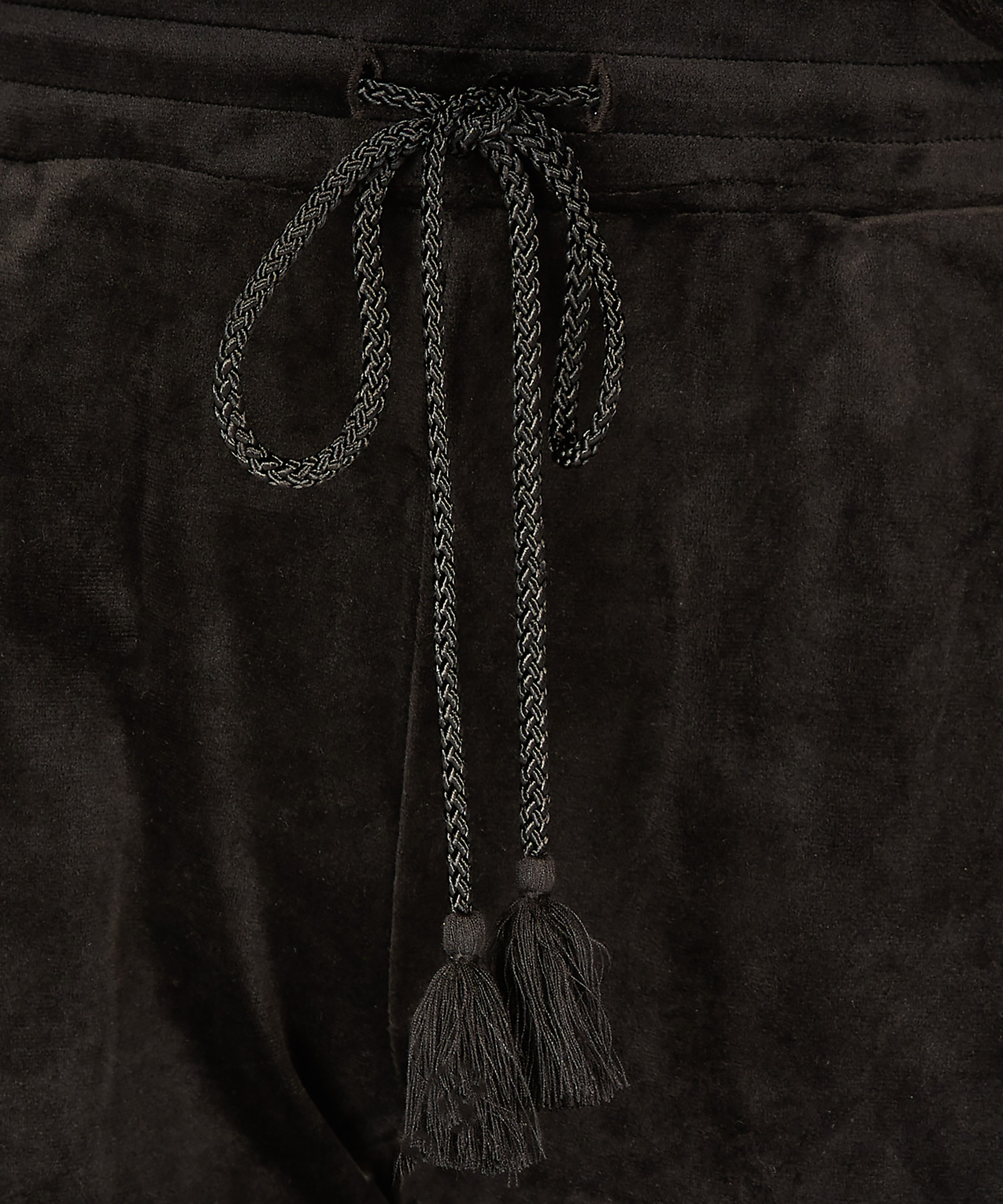 Tall joggingbukser velour, sort, main