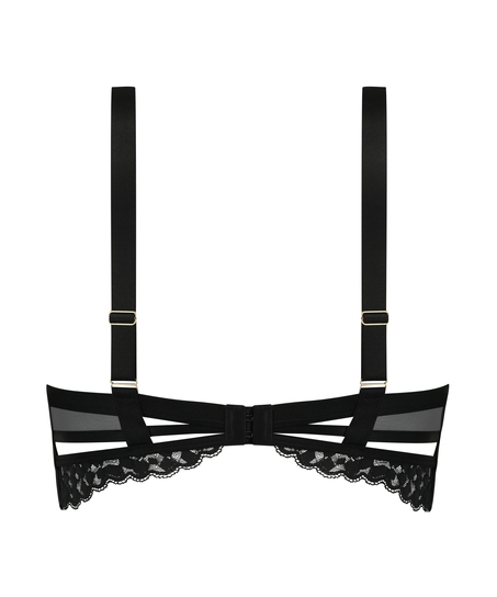 Formstøbt longline-bøjle-push-up-bh Desire, Sort