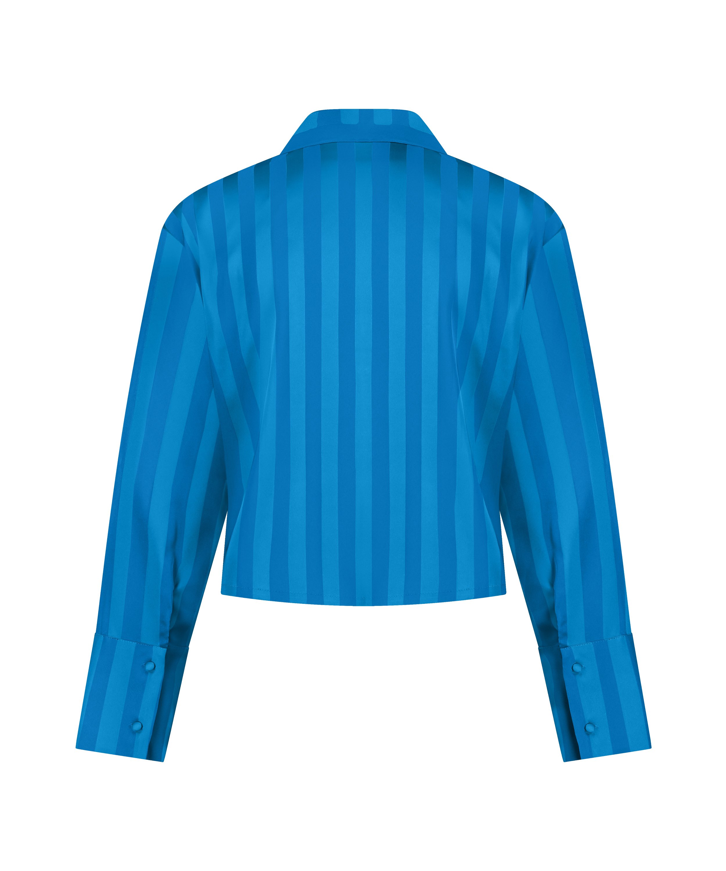 Langærmet satinjakke, Blå, main