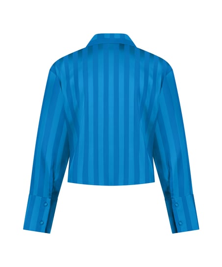 Langærmet satinjakke, Blå